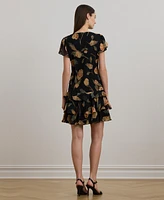 Lauren Ralph Women's Floral Georgette Drop-Waist Dress