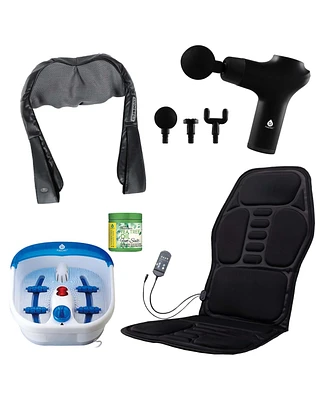 Pursonic Total Relaxation Bundle – Foot Spa, Massage Gun, and More