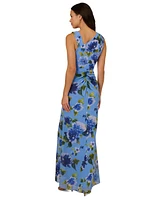 Adrianna Papell Women's Floral-Print Ruffled Gown