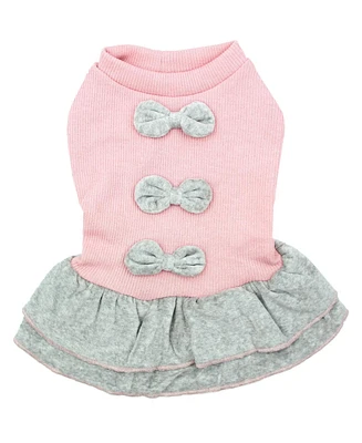 Parisian Pet Winter Bows Pink Dog Dress