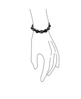 Bling Jewelry Black Onyx Pave Crystal Ball Bracelet Black Cord String Adjustable