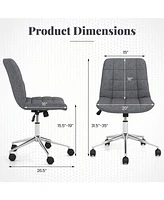 Teddy Fleece Armless Office Chair Cozy and Comfortable Desk for Home or Use