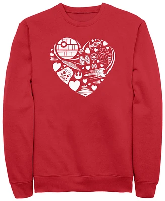 Fifth Sun Men's Star Wars Alderaan Heart Ships Crew Fleece Pullover Sweatshirt