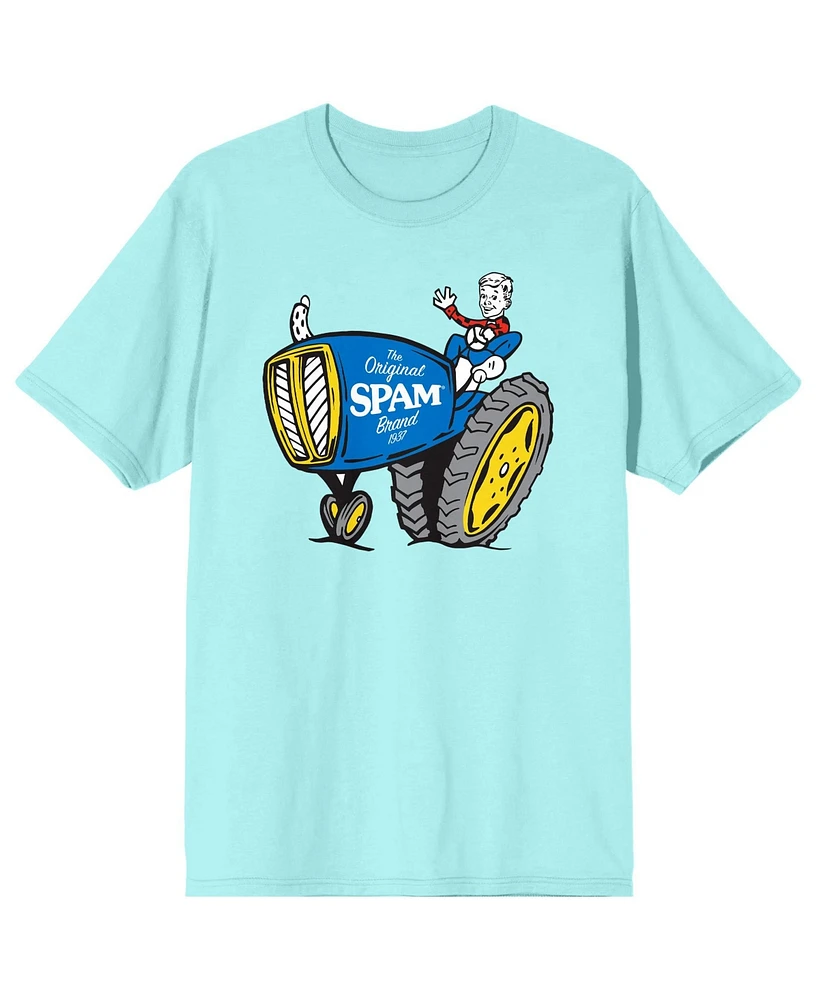 Spam Men's The Original 1937 Boy and Tractor Celadon T-Shirt-Medium