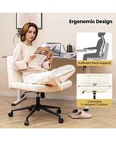 Armless Desk Chair with Wheels Compact and Stylish Office for Home or Workspaces