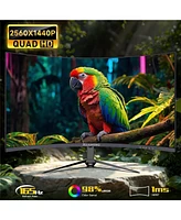 XGaming 27 Inch Curved Gaming Monitor 1500R, 2560x1440P Qhd Computer Monitor Up to165Hz, 1ms Mprt, FreeSync, 100% sRGB, Hdmi Dp Curved Screen Built-in