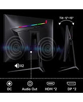 XGaming 27 inch Gaming Monitor, Qhd 2560 1440p, 144Hz/165Hz 99% sRGB, Frameless Ips Screen, 1ms, FreeSync, Hdmi DisplayPort, Monitor with Built-in Spe