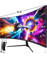 XGaming 34 Inch Curved Monitor, Ultra Wide Qhd 1440p Gaming Monitor 165Hz, 100% sRGB, 1MS, FreeSync, Hdmi Dp Computer Monitor Built-in Speakers, 1500R