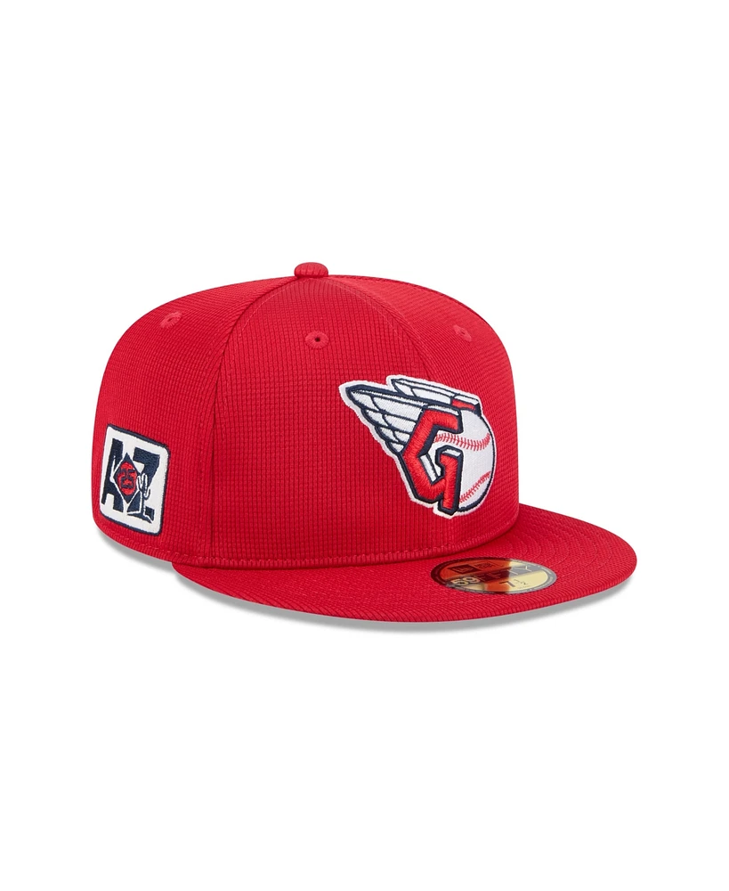 New Era Men's Red Cleveland Guardians 2025 Spring Training 59FIFTY Fitted Hat