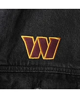 The Wild Collective Women's Black Washington Commanders Button-Up Denim Jacket