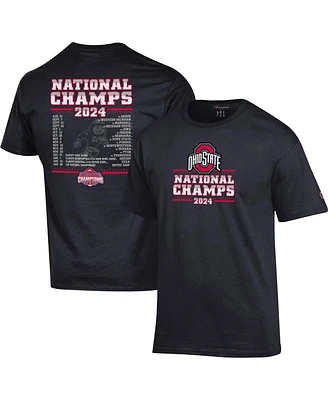 Champion Men's Black Ohio State Buckeyes College Football Playoff 2024 National Champions Schedule T-Shirt