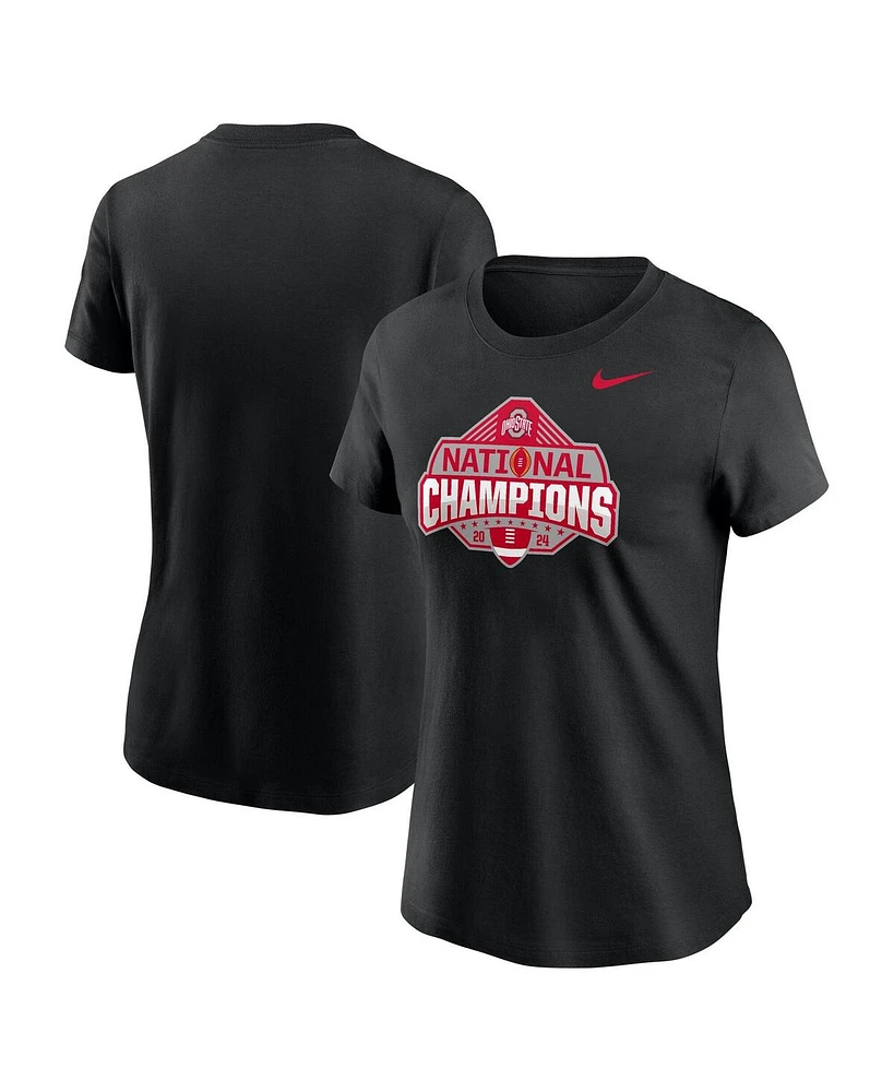 Nike Women's Black Ohio State Buckeyes College Football Playoff 2024 National Champions Logo T-Shirt