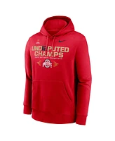 Nike Men's Scarlet Ohio State Buckeyes College Football Playoff 2024 National Champions UND12PUTED Pullover Hoodie