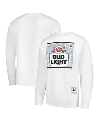 Mitchell & Ness Men's x Bud Light White San Francisco 49ers The Crest Pullover Sweatshirt