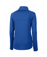 Cutter & Buck Women's Royal Duke Blue Devils DryTec Adapt Eco Knit Stretch Raglan Half-Zip Top