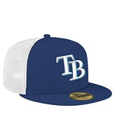 New Era Men's Navy Tampa Bay Rays Team Color 59FIFTY Trucker Fitted Hat