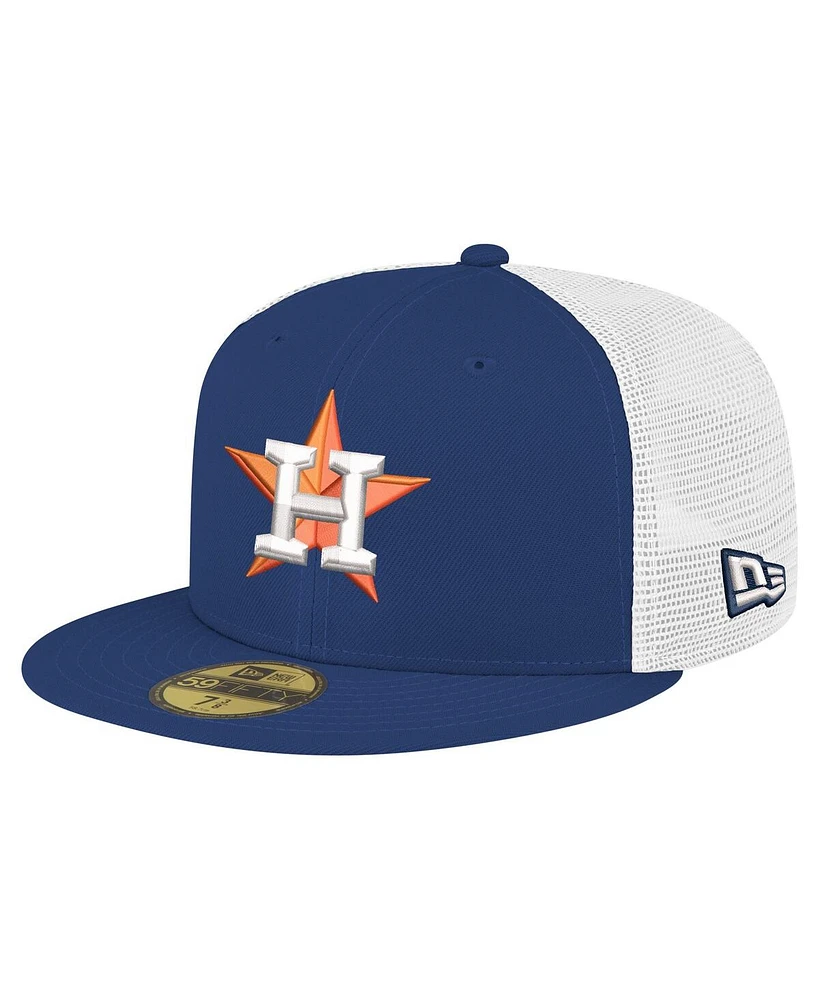 New Era Men's Navy Houston Astros Team Color 59FIFTY Trucker Fitted Hat