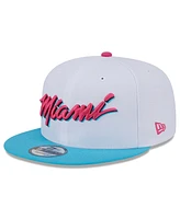 New Era Big Boys and Girls White Miami Heat 2024/25 City Edition 9FIFTY Snapback Hat