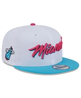 New Era Men's White Miami Heat 2024/25 City Edition Alternate 9FIFTY Snapback Hat