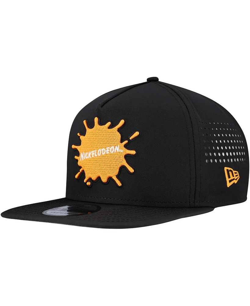 New Era Men's Black Nickelodeon Vented 9FIFTY Snapback Hat