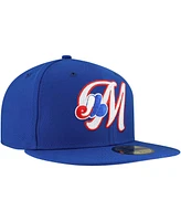 New Era Men's Blue Montreal Expos Cooperstown Collection Duo Logo 2.0 59FIFTY Fitted Hat