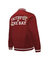 Mitchell & Ness Men's Scarlet San Francisco 49ers Aapi Apex Collection Heavyweight Satin Full-Snap Jacket