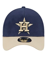 New Era Men's Navy Houston Astros Moleskin A-Frame 9FORTY Adjustable Hat