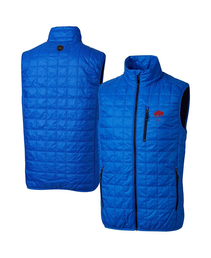 Cutter & Buck Men's Royal Buffalo Bills Big Tall Rainier PrimaLoft Eco Insulated Full-Zip Puffer Vest