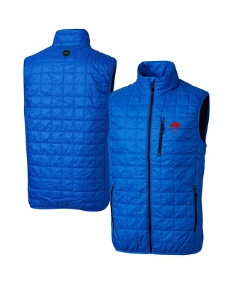 Cutter & Buck Men's Royal Buffalo Bills Big Tall Rainier PrimaLoft Eco Insulated Full-Zip Puffer Vest