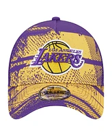 New Era Men's Purple/Gold Los Angeles Lakers Tip Off A-Frame Trucker 9FORTY Adjustable Hat