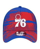 New Era Men's Royal/Red Philadelphia 76ers Tip Off A-Frame Trucker 9FORTY Adjustable Hat