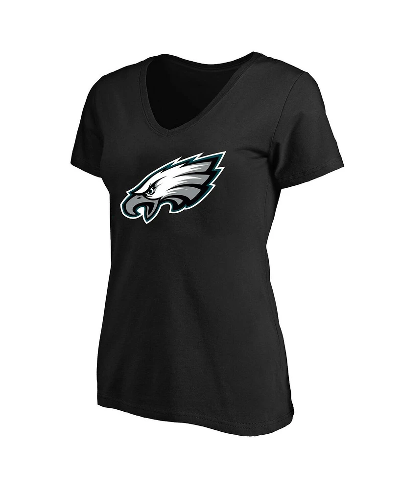 Fanatics Women's Black Philadelphia Eagles Plus V-Neck T-Shirt