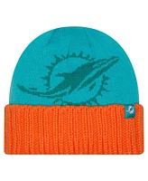 New Era Men's Aqua Miami Dolphins Oversize Cuffed Knit Hat