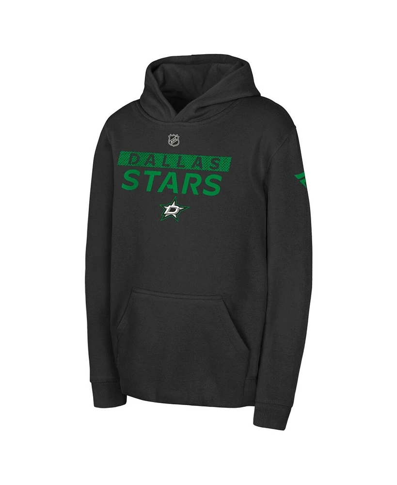 Outerstuff Big Boys and Girls Black Dallas Stars Authentic Pro Wordmark Fleece Pullover Hoodie