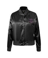 Pro Standard Women's Black Minnesota Vikings Jeweled Satin Full-Snap Jacket