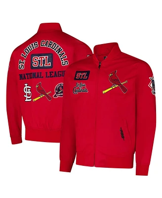 Pro Standard Men's Red St. Louis Cardinals Area Code Twill Full-Zip Jacket