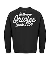 Pro Standard Men's Black Baltimore Orioles Paint The City Dropped Shoulder Pullover Sweatshirt