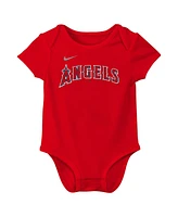 Nike Baby Boys and Girls Mike Trout Red Los Angeles Angels Fuse Name Number Bodysuit