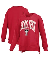 Pressbox Women's Red Texas Tech Red Raiders Pocketed Arch Pullover Sweatshirt