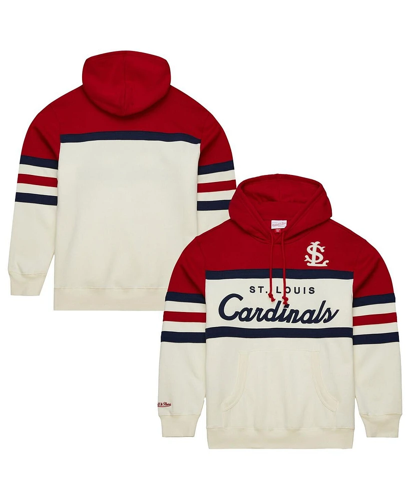 Mitchell & Ness Men's Cream/Scarlet St. Louis Cardinals Head Coach Pullover Hoodie