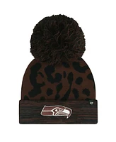 '47 Brand Women's Brown Seattle Seahawks Cacao Cuffed Knit Hat with Pom