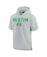 Fanatics Men's and Women's Gray Austin Fc Elements Super Soft Fleece Short Sleeve Pullover Hoodie