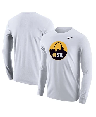 Nike Men's White Missouri Tigers Mizzou St. Louis Long Sleeve Shooting T-Shirt