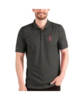 Antigua Men's Heathered Black/Silver San Diego State Aztecs Esteem Polo