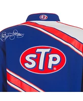 Jh Design Men's Blue/White Richard Petty Stp Full-Snap Twill Uniform Jacket