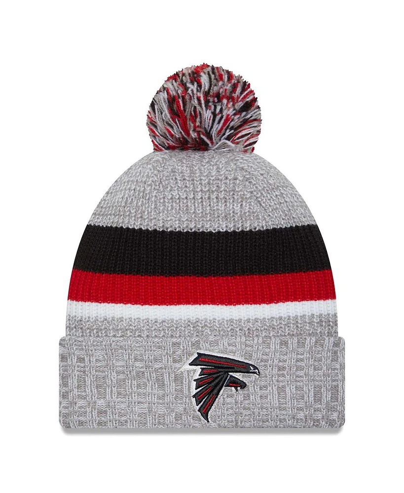 New Era Men's Heather Gray Atlanta Falcons Cuffed Knit Hat with Pom