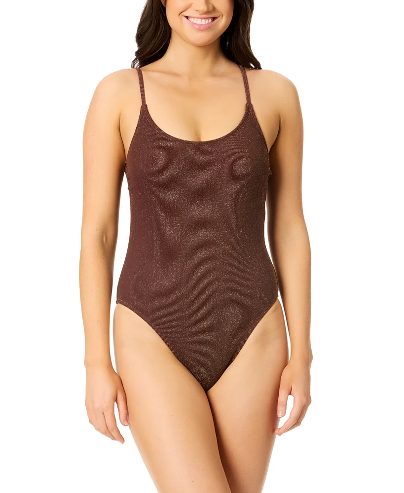 Salt + Cove Juniors' Metallic One-Piece Swimsuit, Exclusively at Macy's