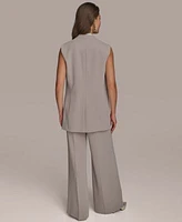 Donna Karan New York Womens Long Vest Straight Leg Pants