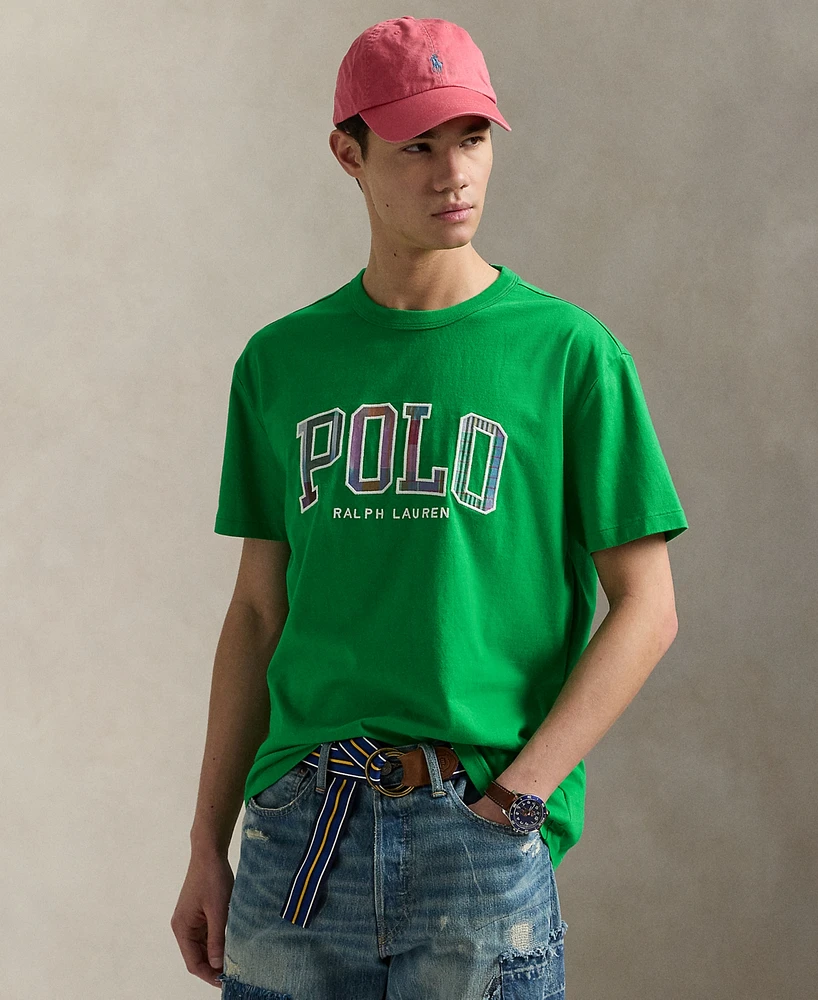 Polo Ralph Lauren Men's Classic-Fit Madras-Logo Jersey T-Shirt