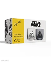 JoyJolt Star Wars Dark Side Monochrome Short Drinking Glasses, Set of 2